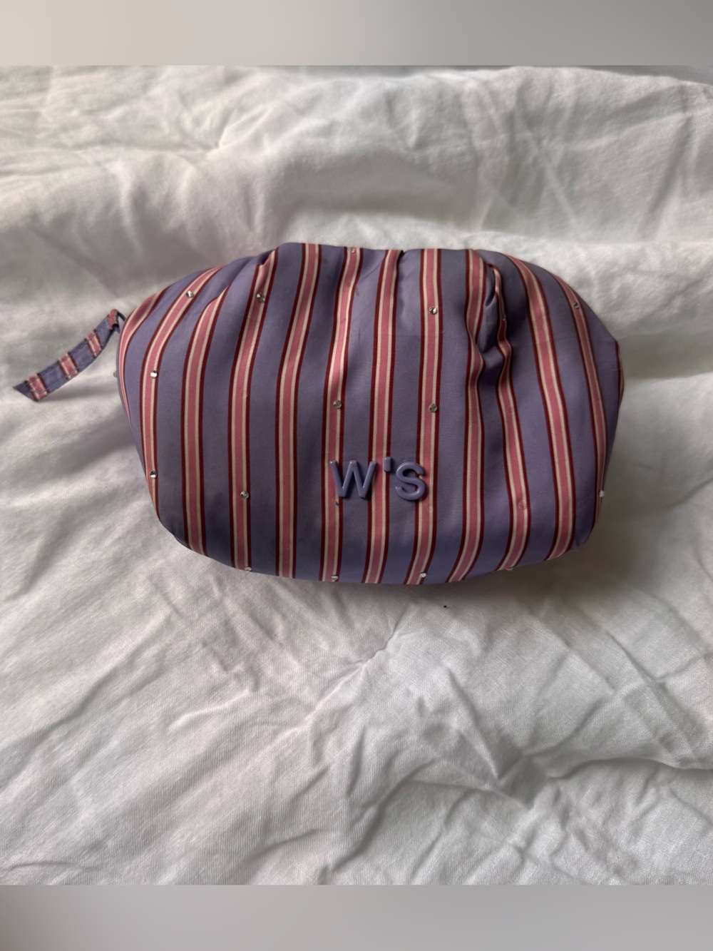 Striped Purple & Pink Cosmetic Pouch -